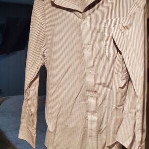 Croft & Barrow Men's Beige Striped Dress Shirt
